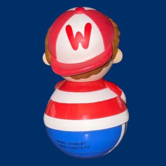Rare WEEBLES Figure Big W Letter on Back of Shirt Red White Cap Blue Hat Boy B19 - Picture 5 of 6